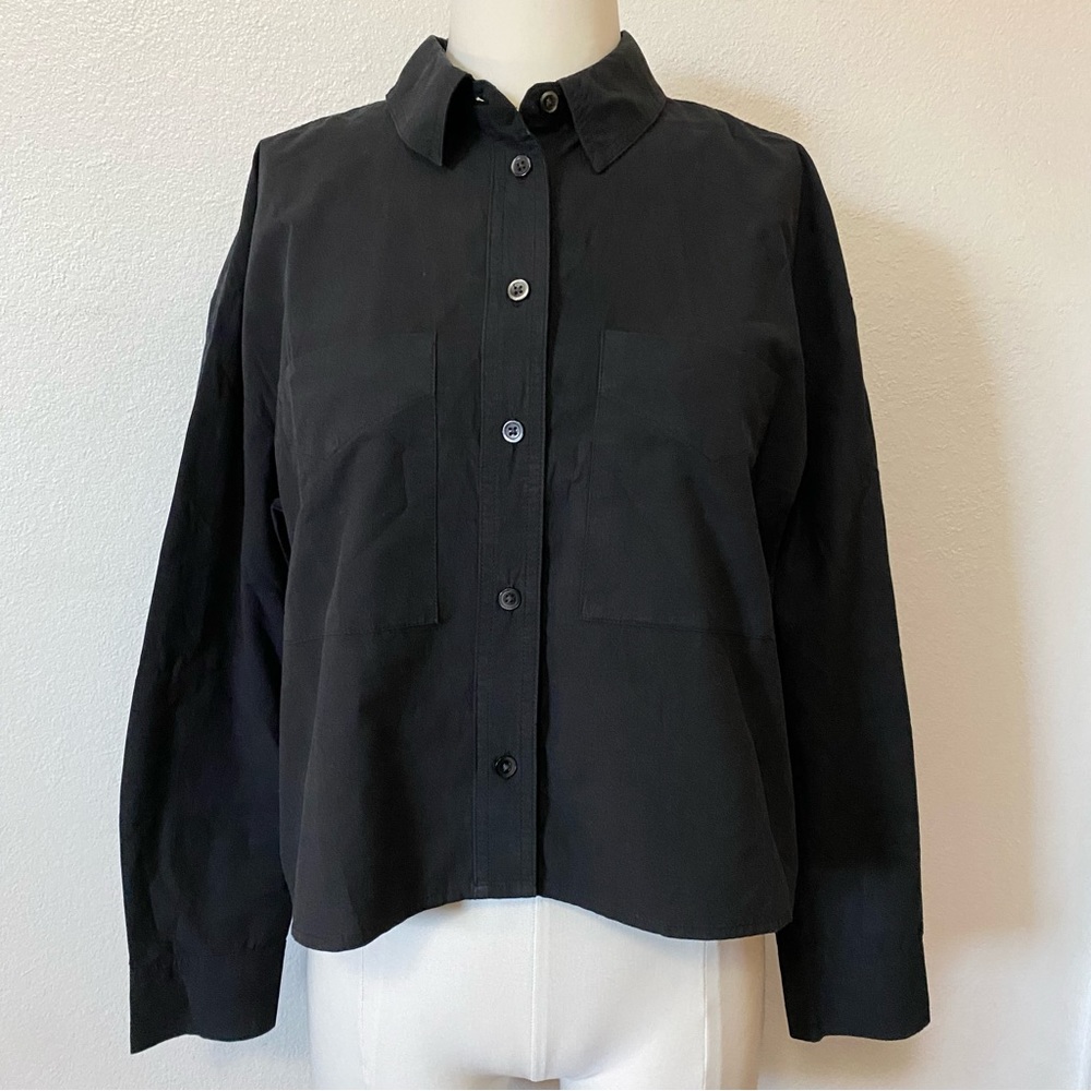 Madewell Oversized Black Cotton Button Down Size XS
